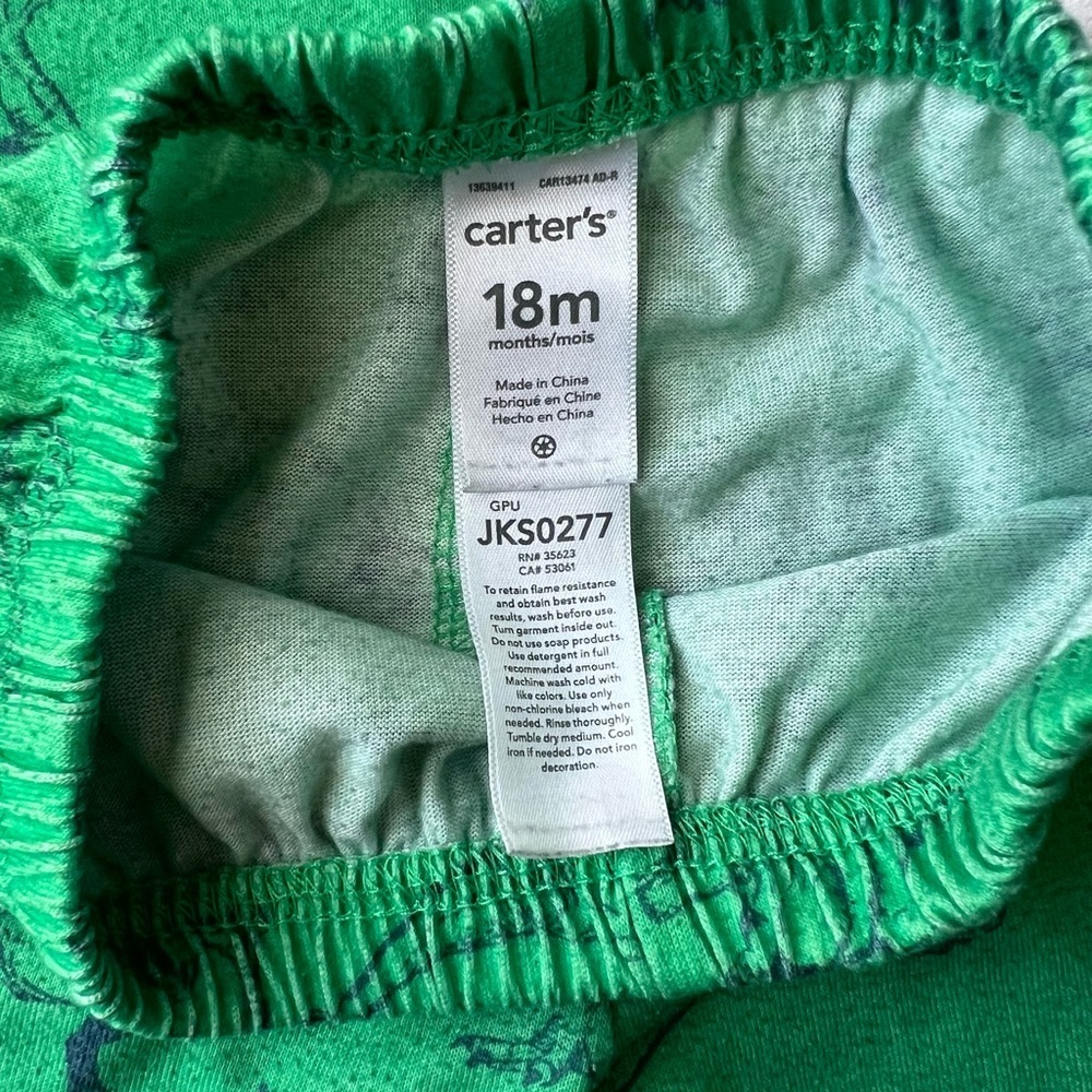 Toddler Boy Carter's Green Dino-Snore Pajama Set | Size 18 month - Picture 2 of 6